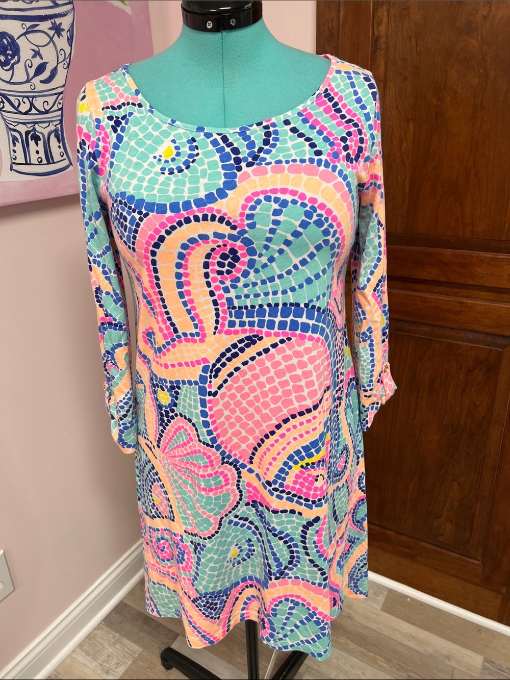Lilly Pulitzer Pastel Mosaic-Print Swim Coverup in Pink, Blue, Green